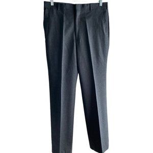 Bert Pulitzer Mens Wool Blend Dress Pants 36X30 Gray Printed Pleated Cuffed